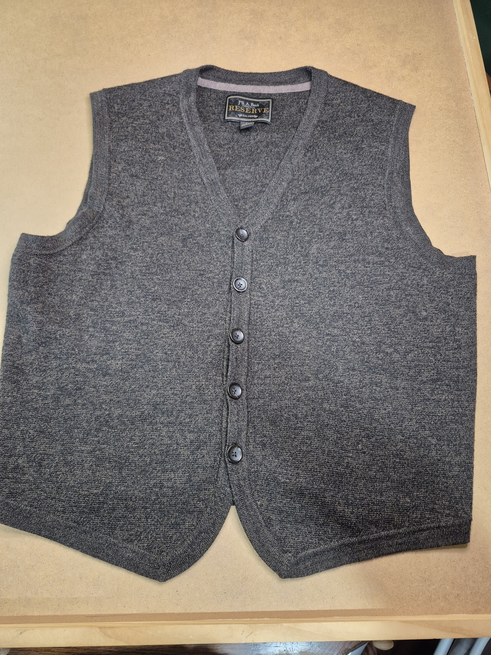Jos. A. Bank Charcoal Button-Up Knit Vest 3377/379
